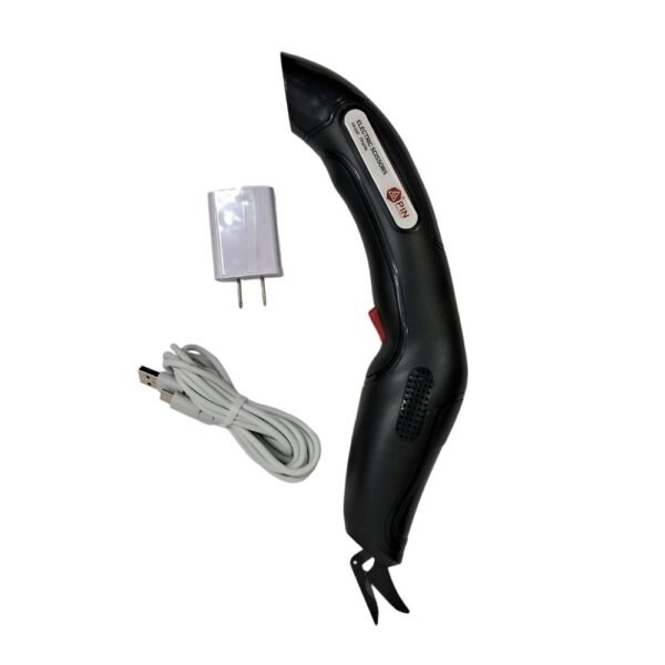 Pin Electric Scissors - A sleek, cordless tool with a comfortable grip and sharp blades, designed for precise and effortless cutting of various materials