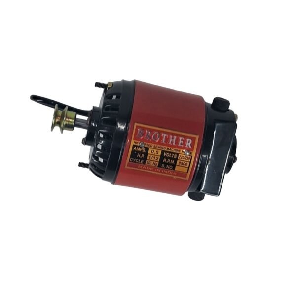 Brother Sewing Machine Motor & Regulator ANP, 0.5 HP with 8500 RPM, operates at 220/230 volts and 50 Hz. Durable, high-speed motor made in India for professional sewing tasks, providing smooth performance and precise control for various fabric types