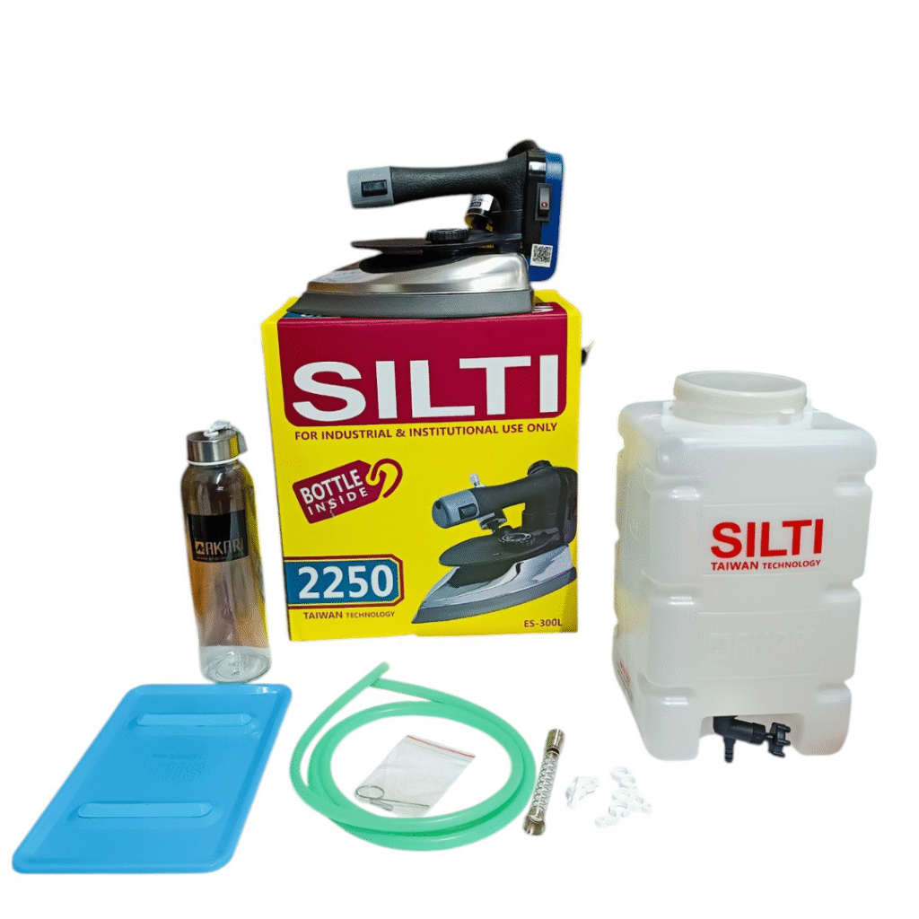 Industrial steam iron with gravity bottle